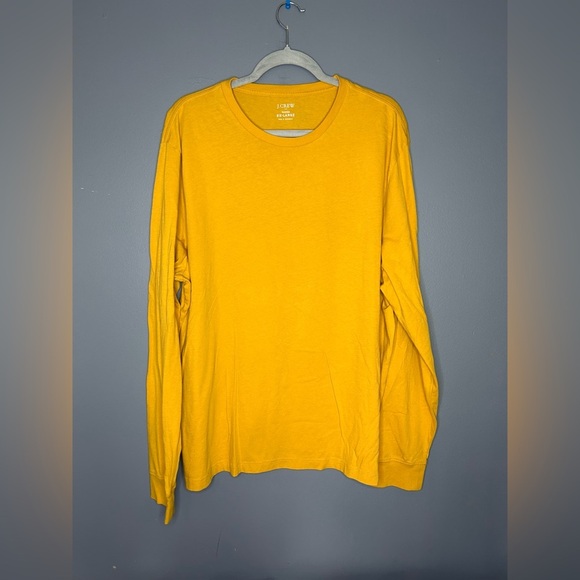 J Crew Soft Washed Long Sleeve Crewneck T-Shirt l Mens Size 2X Gold Luxury Basic - Picture 8 of 9
